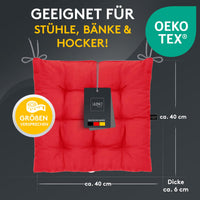 Stuhlkissen Linda Fiume 6er Set - Sitzkissen für Gartenstuhl, Küchenstuhl oder Esszimmerstuhl