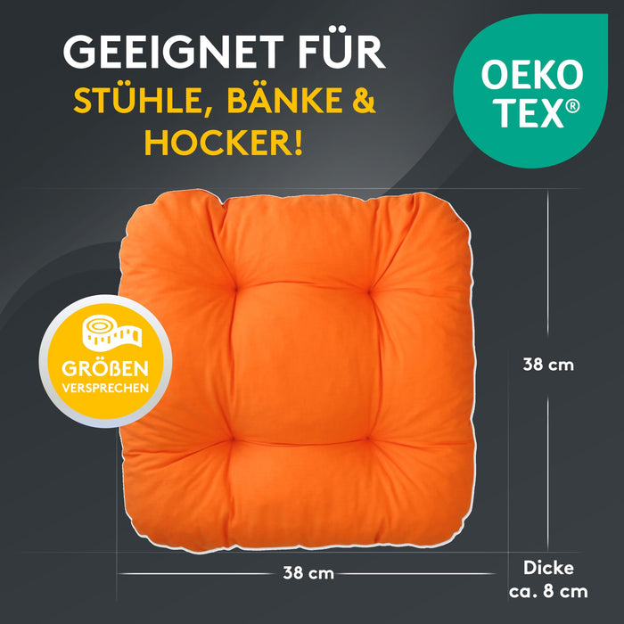 Stuhlkissen LISA CAPRI 4er Set - Sitzkissen für Gartenstuhl, Küchenstuhl oder Esszimmerstuhl