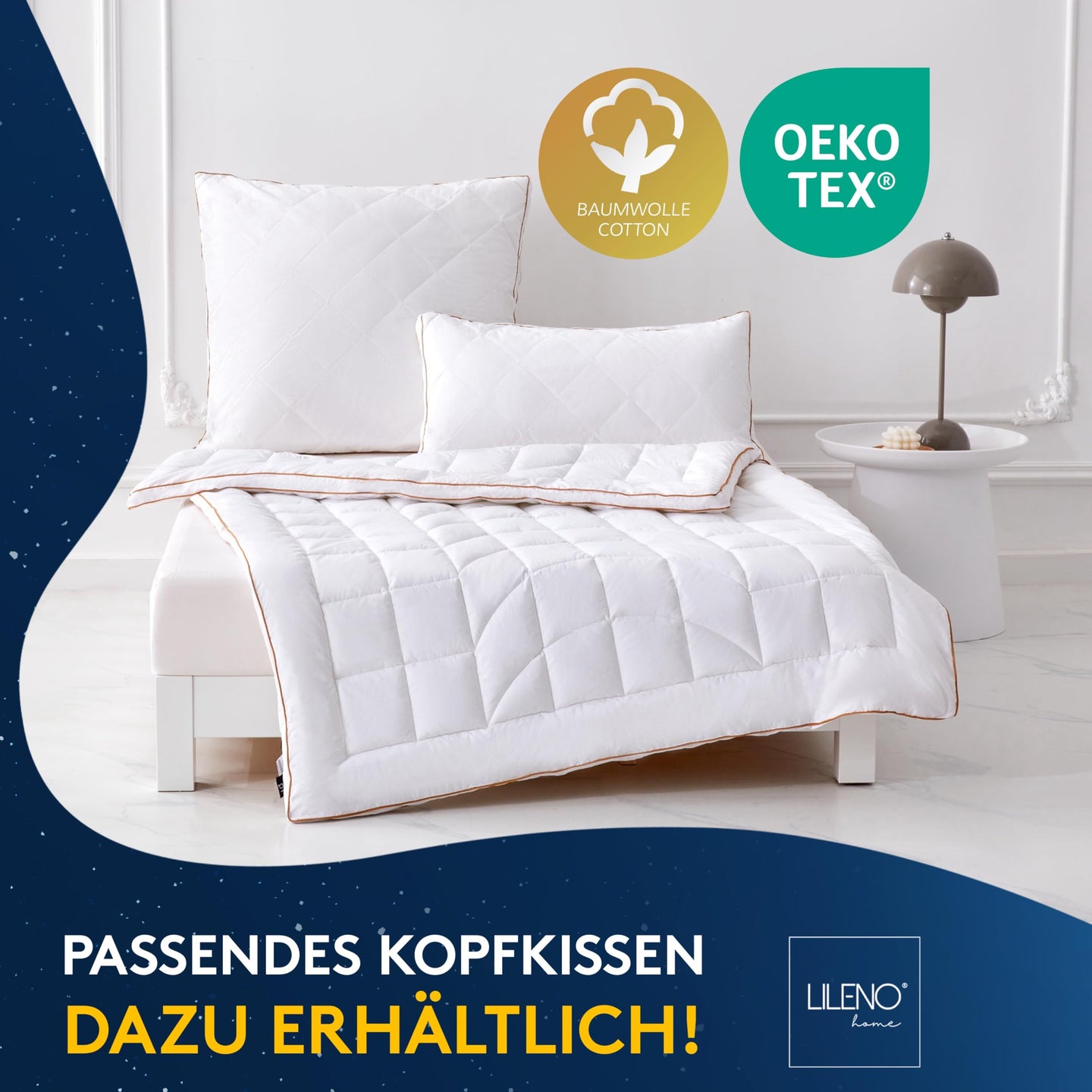 Premium Ganzjahresdecke mit Golden Elegance Baumwolle - Bettdecken Set in verschiedenen Größen