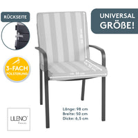 Niedriglehnerauflage 2er Set DUBAI - Gartenstuhl Auflage, bequeme Sitzauflage für Gartenmöbel, Stuhlkissen