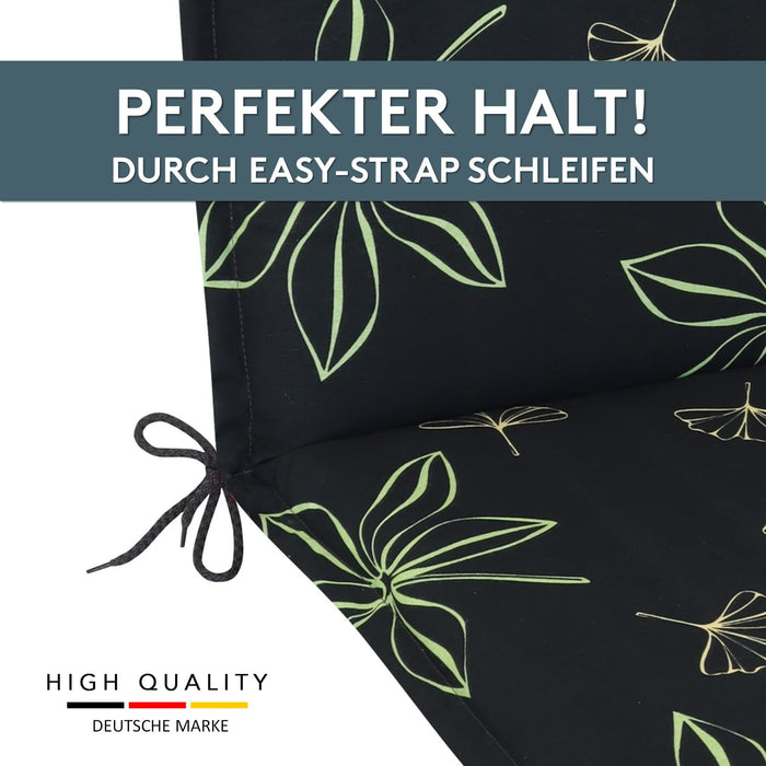 Hochlehnerauflage Gartenstuhl Auflage 2er Set FLORENCE, bequeme Sitzauflage für Gartenmöbel, Stuhlkissen