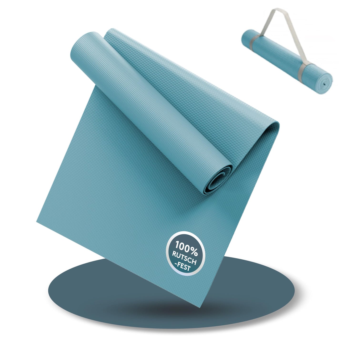 Yogamatte Gymnastikmatte 180x60 cm inkl. Tragegurt, rutschfeste Fitnessmatte
