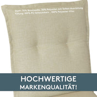 Hochlehnerauflage 2er Set FLORENCE TINO - Gartenstuhl Auflage, bequeme Sitzauflage für Gartenmöbel, Stuhlkissen