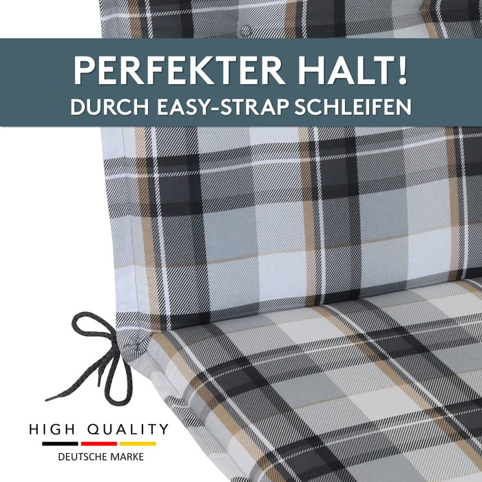 Polsterauflage Niedriglehner 2er Set, bequeme Sitzauflage für Gartenstühle, Stuhlkissen