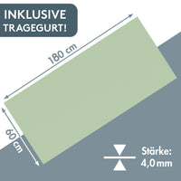 Yogamatte Gymnastikmatte 180x60 cm inkl. Tragegurt, rutschfeste Fitnessmatte
