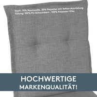 Hochlehnerauflage 2er Set FLORENCE TINO - Gartenstuhl Auflage, bequeme Sitzauflage für Gartenmöbel, Stuhlkissen