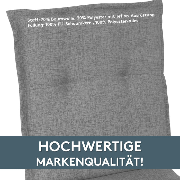 Hochlehnerauflage 2er Set FLORENCE TINO - Gartenstuhl Auflage, bequeme Sitzauflage für Gartenmöbel, Stuhlkissen