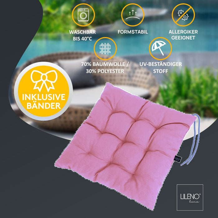 Stuhlkissen Linda Fiume 6er Set - Sitzkissen für Gartenstuhl, Küchenstuhl oder Esszimmerstuhl