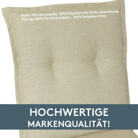 Hochlehnerauflage 2er Set FLORENCE TINO - Gartenstuhl Auflage, bequeme Sitzauflage für Gartenmöbel, Stuhlkissen