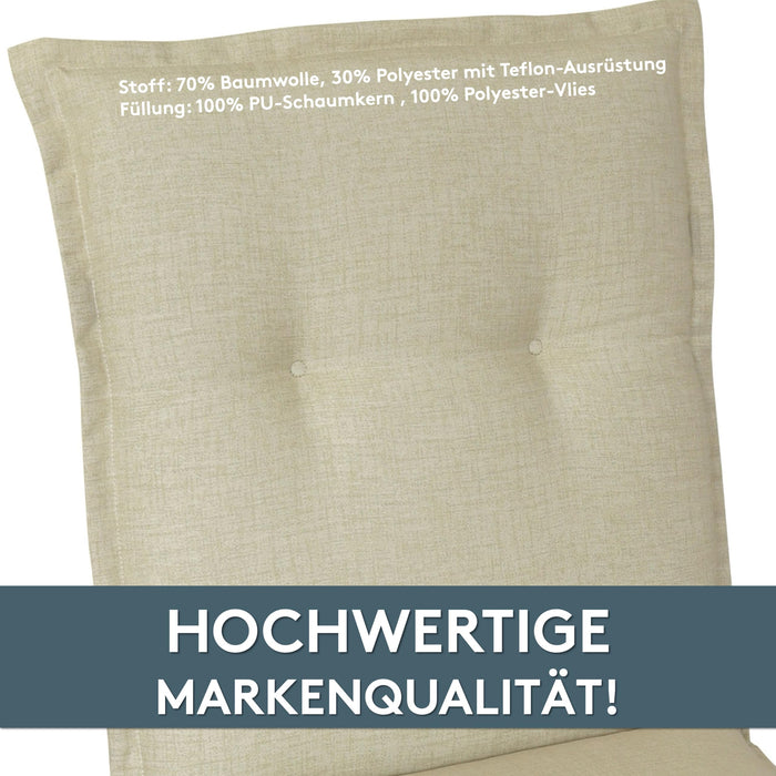 Hochlehnerauflage 2er Set FLORENCE TINO - Gartenstuhl Auflage, bequeme Sitzauflage für Gartenmöbel, Stuhlkissen