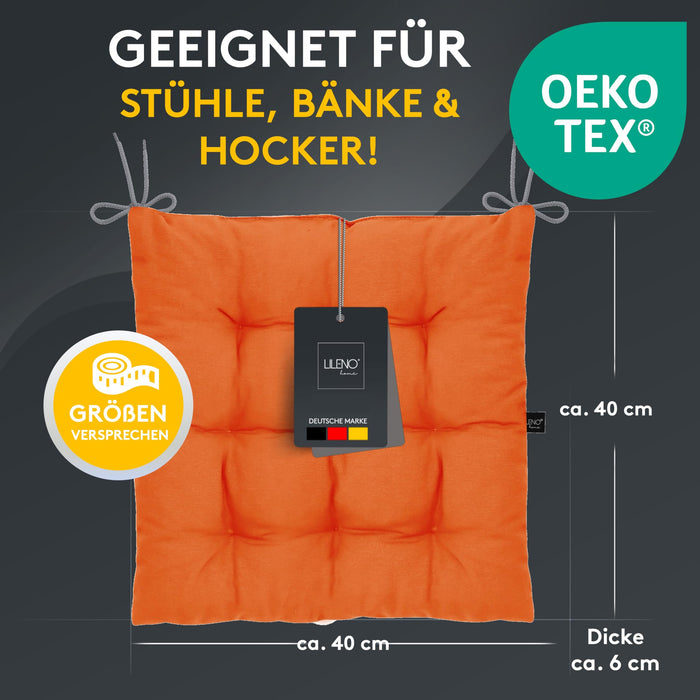 Stuhlkissen Linda Fiume 4er Set - Sitzkissen für Gartenstuhl, Küchenstuhl oder Esszimmerstuhl