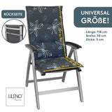 Hochlehnerauflage Gartenstuhl Auflage 2er Set FLORENCE, bequeme Sitzauflage für Gartenmöbel, Stuhlkissen