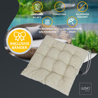 Stuhlkissen Linda Fiume 6er Set - Sitzkissen für Gartenstuhl, Küchenstuhl oder Esszimmerstuhl