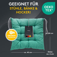 Stuhlkissen LINDA STREIFEN 2er Set - Sitzkissen für Gartenstuhl, Küchenstuhl oder Esszimmerstuhl