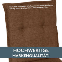 Hochlehnerauflage 2er Set FLORENCE TINO - Gartenstuhl Auflage, bequeme Sitzauflage für Gartenmöbel, Stuhlkissen