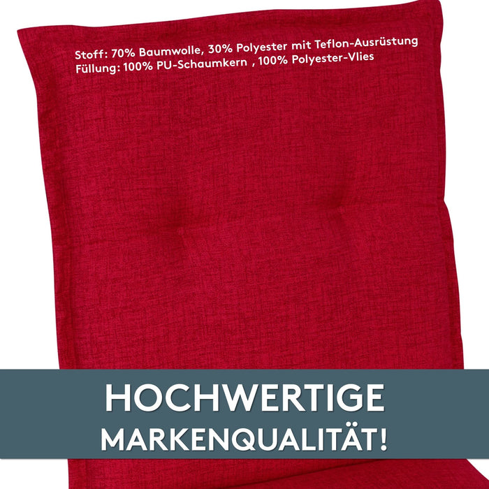 Hochlehnerauflage 2er Set FLORENCE TINO - Gartenstuhl Auflage, bequeme Sitzauflage für Gartenmöbel, Stuhlkissen