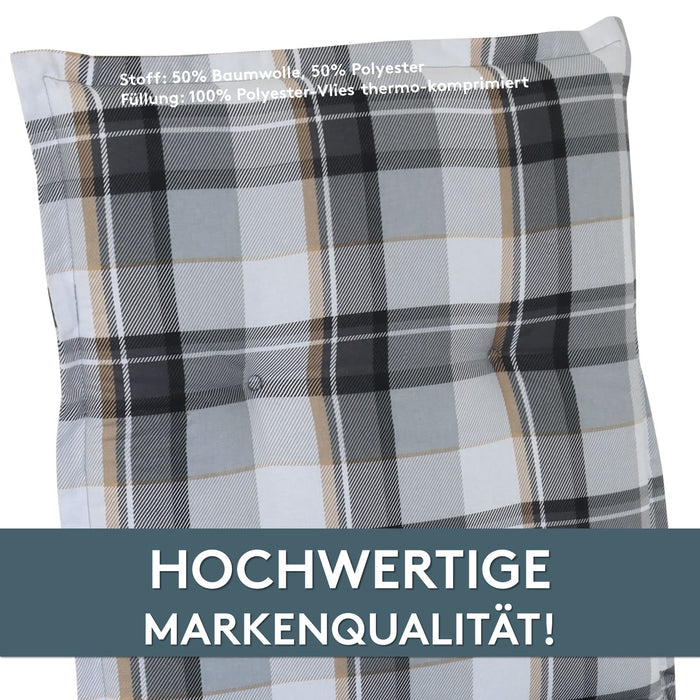 Polsterauflage Niedriglehner 2er Set, bequeme Sitzauflage für Gartenstühle, Stuhlkissen