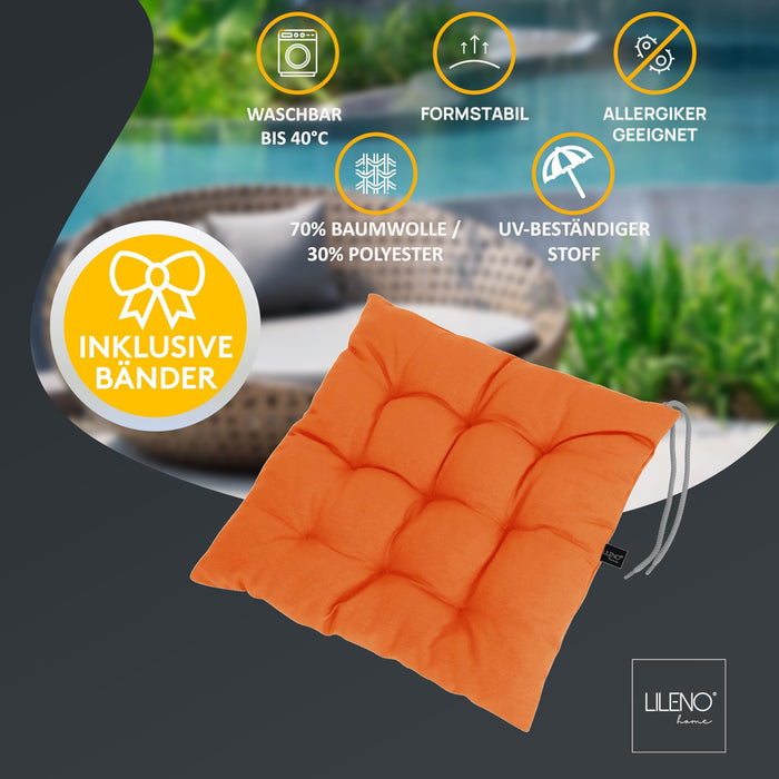 Stuhlkissen Linda Fiume 1er Set - Sitzkissen für Gartenstuhl, Küchenstuhl oder Esszimmerstuhl