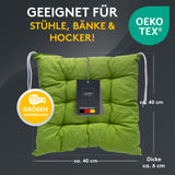 Stuhlkissen LINDA STREIFEN 4er Set - Sitzkissen für Gartenstuhl, Küchenstuhl oder Esszimmerstuhl
