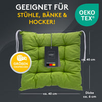Stuhlkissen LINDA STREIFEN 4er Set - Sitzkissen für Gartenstuhl, Küchenstuhl oder Esszimmerstuhl