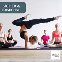 Yogamatte Gymnastikmatte 180x60 cm inkl. Tragegurt, rutschfeste Fitnessmatte