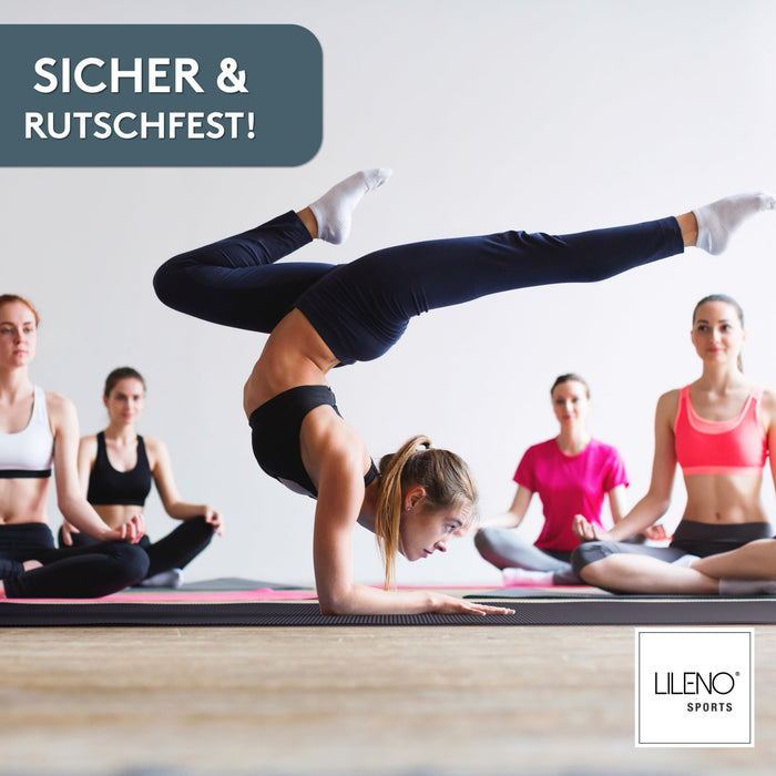 Yogamatte Gymnastikmatte 180x60 cm inkl. Tragegurt, rutschfeste Fitnessmatte