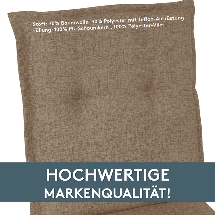 Hochlehnerauflage 2er Set FLORENCE TINO - Gartenstuhl Auflage, bequeme Sitzauflage für Gartenmöbel, Stuhlkissen