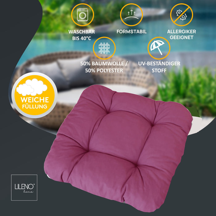 Stuhlkissen LISA CAPRI 1er Set - Sitzkissen für Gartenstuhl, Küchenstuhl oder Esszimmerstuhl
