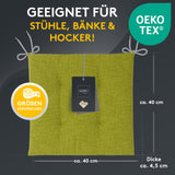 Stuhlkissen 2er Set LAURA TINO - Sitzkissen für Gartenstuhl, Küchenstuhl oder Esszimmerstuhl