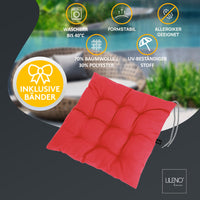 Stuhlkissen Linda Fiume 4er Set - Sitzkissen für Gartenstuhl, Küchenstuhl oder Esszimmerstuhl