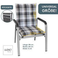 Polsterauflage Niedriglehner 2er Set, bequeme Sitzauflage für Gartenstühle, Stuhlkissen