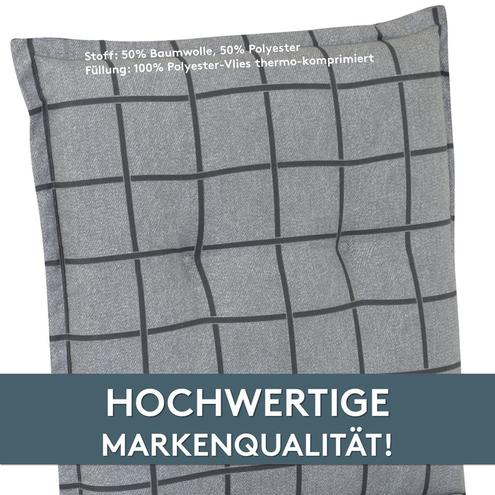 Polsterauflage Niedriglehner 2er Set, bequeme Sitzauflage für Gartenstühle, Stuhlkissen