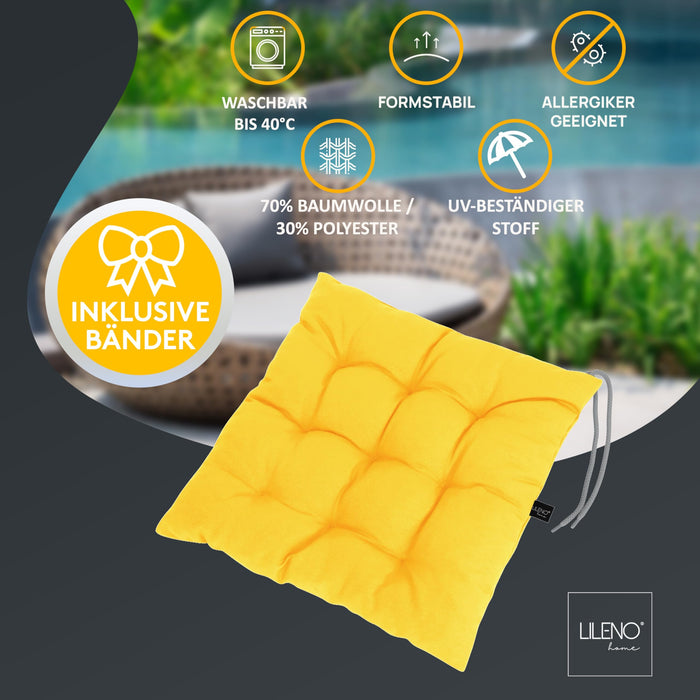 Stuhlkissen Linda Fiume 1er Set - Sitzkissen für Gartenstuhl, Küchenstuhl oder Esszimmerstuhl