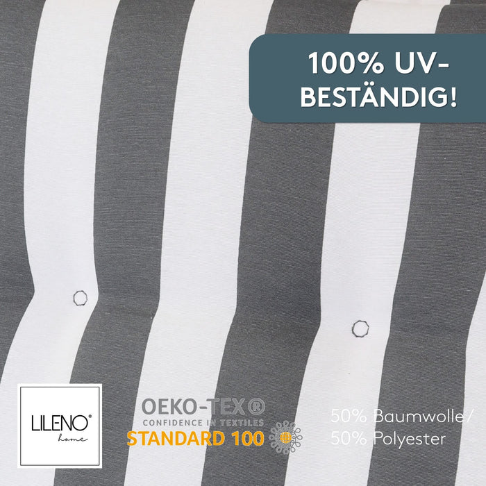 Polsterauflage Niedriglehner 2er Set, bequeme Sitzauflage für Gartenstühle, Stuhlkissen