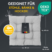 Stuhlkissen Linda Fiume 6er Set - Sitzkissen für Gartenstuhl, Küchenstuhl oder Esszimmerstuhl