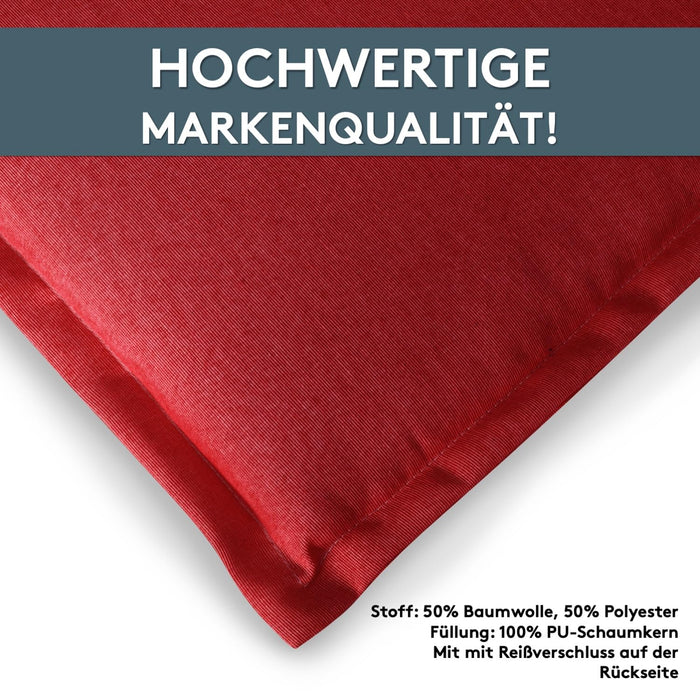 Niedriglehnerauflage 2er Set MALTA - Gartenstuhl Auflage, bequeme Sitzauflage für Gartenmöbel, Stuhlkissen