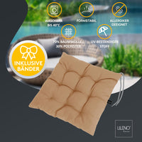 Stuhlkissen Linda Fiume 4er Set - Sitzkissen für Gartenstuhl, Küchenstuhl oder Esszimmerstuhl