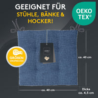 Stuhlkissen 2er Set LAURA TINO - Sitzkissen für Gartenstuhl, Küchenstuhl oder Esszimmerstuhl