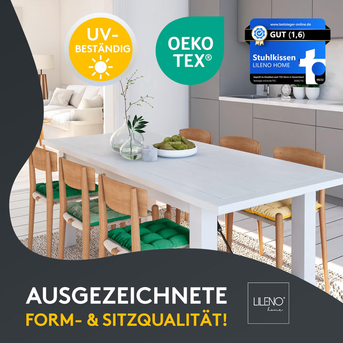 Stuhlkissen LINDA STREIFEN 1er Set - Sitzkissen für Gartenstuhl, Küchenstuhl oder Esszimmerstuhl