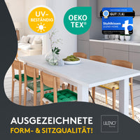 Stuhlkissen LINDA STREIFEN 6er Set - Sitzkissen für Gartenstuhl, Küchenstuhl oder Esszimmerstuhl