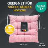 Stuhlkissen LINDA STREIFEN 2er Set - Sitzkissen für Gartenstuhl, Küchenstuhl oder Esszimmerstuhl