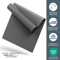 Yogamatte Gymnastikmatte 180x60 cm inkl. Tragegurt, rutschfeste Fitnessmatte