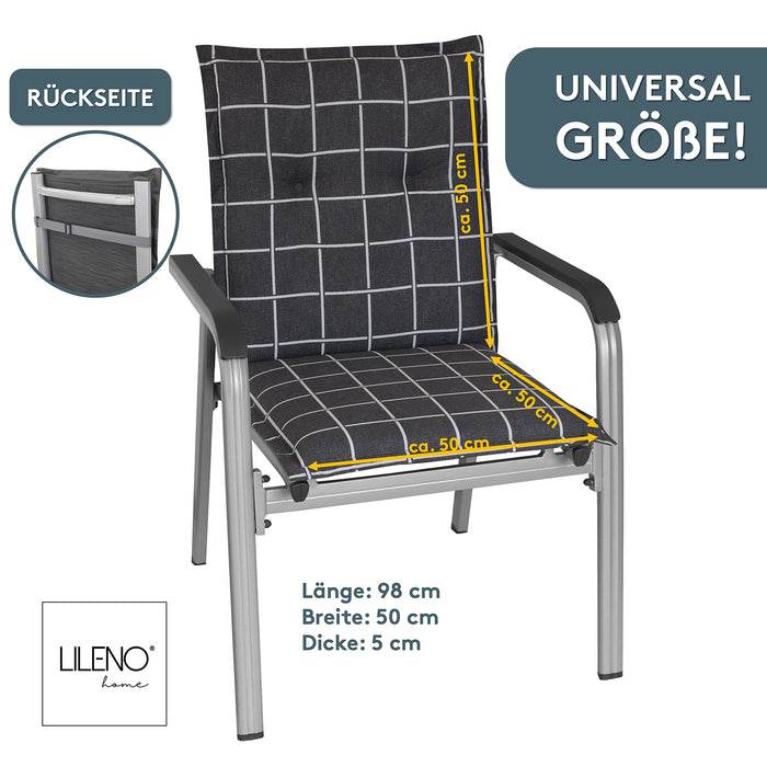 Polsterauflage Niedriglehner 2er Set, bequeme Sitzauflage für Gartenstühle, Stuhlkissen