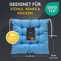 Stuhlkissen LINDA STREIFEN 4er Set - Sitzkissen für Gartenstuhl, Küchenstuhl oder Esszimmerstuhl