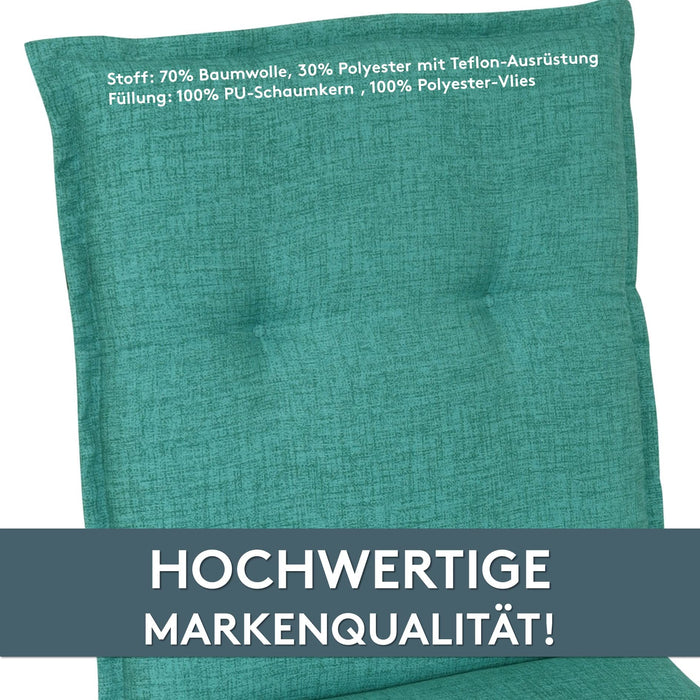 Hochlehnerauflage 2er Set FLORENCE TINO - Gartenstuhl Auflage, bequeme Sitzauflage für Gartenmöbel, Stuhlkissen