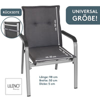 Polsterauflage Niedriglehner 2er Set, bequeme Sitzauflage für Gartenstühle, Stuhlkissen