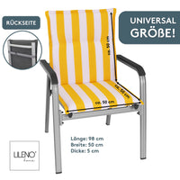 Polsterauflage Niedriglehner 2er Set, bequeme Sitzauflage für Gartenstühle, Stuhlkissen