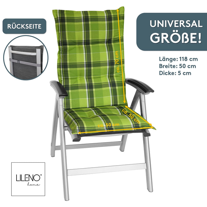 Hochlehnerauflage Gartenstuhl Auflage 2er Set FLORENCE, bequeme Sitzauflage für Gartenmöbel, Stuhlkissen