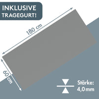 Yogamatte Gymnastikmatte 180x60 cm inkl. Tragegurt, rutschfeste Fitnessmatte
