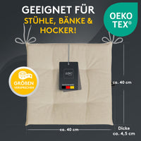 Stuhlkissen 6er Set LAURA FIUME - Sitzkissen für Gartenstuhl, Küchenstuhl oder Esszimmerstuhl